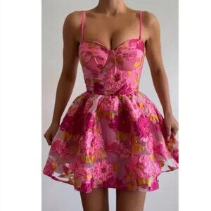 Showpo Pink Floral Mini Dress